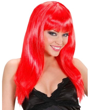 PELUCA ROJA LARGA CON FLEQUILLO