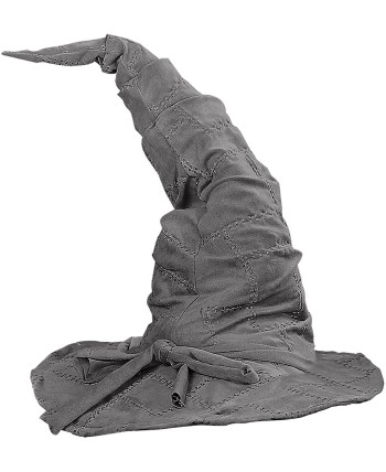 SOMBRERO BRUJA GRIS SIMILPIEL