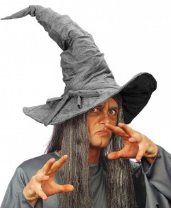 SOMBRERO BRUJA GRIS SIMILPIEL 2