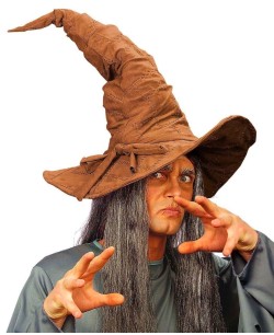 SOMBRERO BRUJA SIMILPIEL MARRON 2