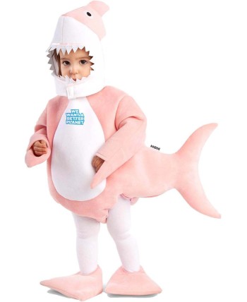 DISFRAZ DE TIBURON BEBE ROSA