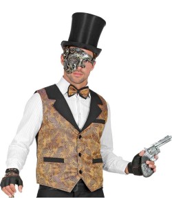 CHALECO STEAMPUNK VINTAGE MARRON