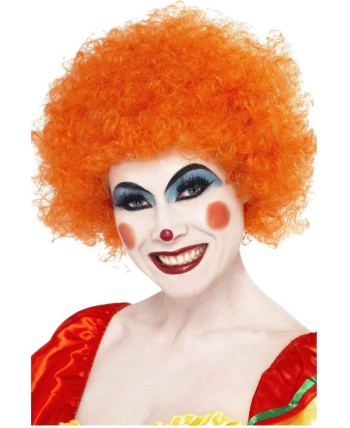 PELUCA PAYASO RIZADA NARANJA