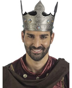 CORONA MEDIEVAL POLIPIEL PLATEADA