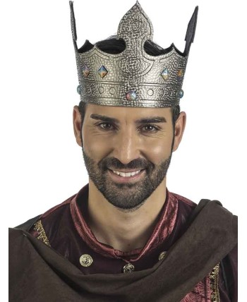 CORONA MEDIEVAL POLIPIEL PLATEADA