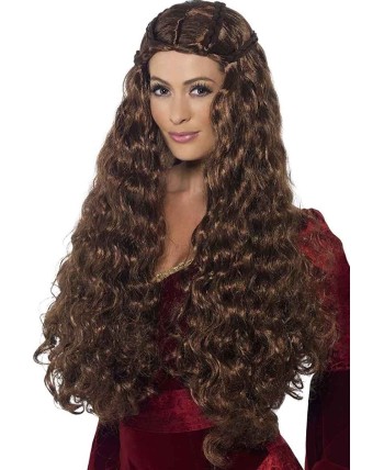 PELUCA MEDIEVAL CASTAÑA RIZADA