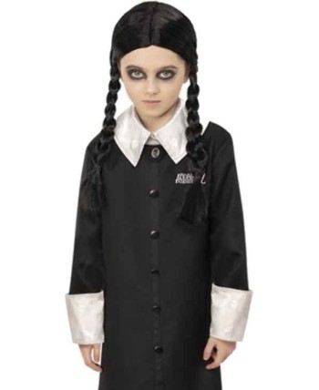 DISFRAZ DE MIERCOLES ADDAMS NEGRO PARA NIÑA