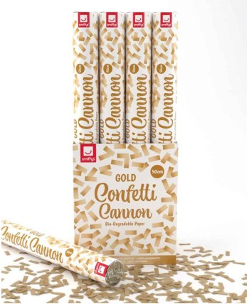 CAÑON CONFETTI DORADO BIODEGRADABLE 50 CMS