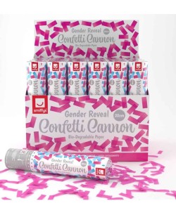 CAÑON CONFETTI ROSA BIODEGRADABLE 20 CMS