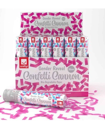 CAÑON CONFETTI ROSA BIODEGRADABLE 20 CMS