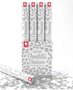 CAÑON CONFETTI PLATA BIODEGRADABLE 50 CMS