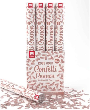 CAÑON CONFETTI ROSA DORADO BIGRADABLE 50 CMS