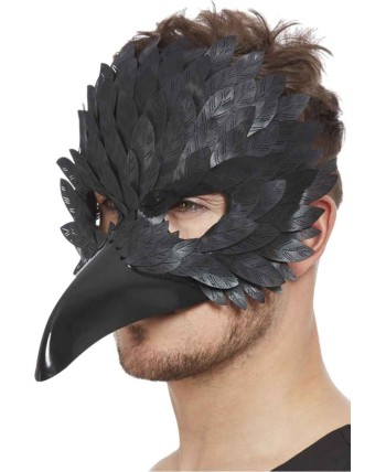 CARETA DE PAJARO NEGRO CON PICO