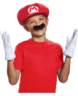 GORRA MARIO CON BIGOTE Y GUANTES 2