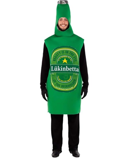 ▷ DISFRAZ DE BOTELLIN DE CERVEZA VERDE