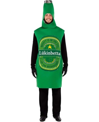 ▷ DISFRAZ DE BOTELLIN DE CERVEZA VERDE