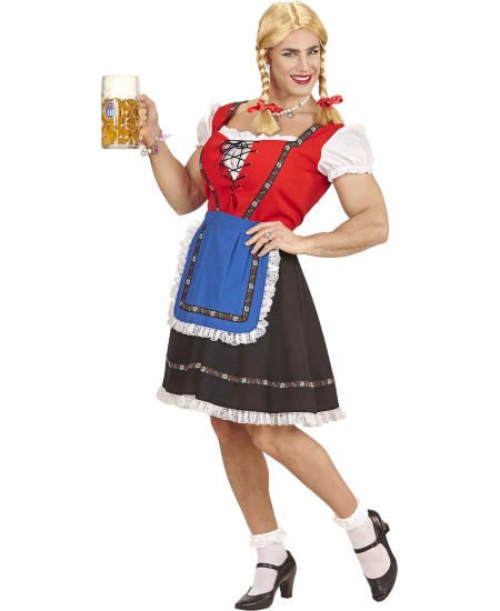 DISFRAZ DE TIROLESA CORPIÑO ROJO PARA HOMBRE