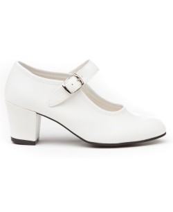 ZAPATO DE SEVILLANA BLANCO DE PIEL