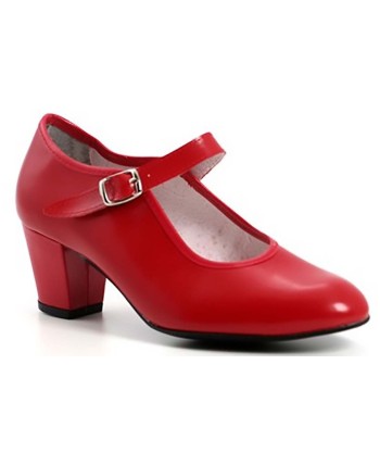 ZAPATO DE SEVILLANA ROJO DE PIEL