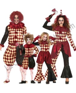 DISFRAZ GRUPO PAYASO ASESINO RAYAS HORROR
