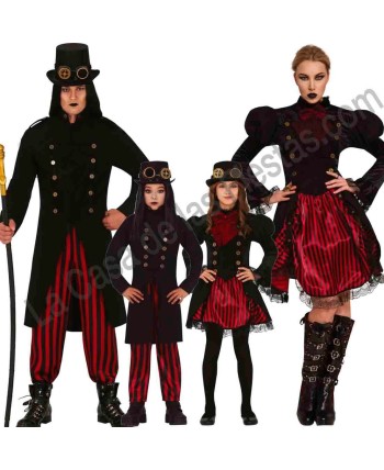 DISFRAZ GRUPO STEAMPUNK ROJO