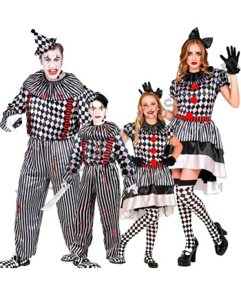 DISFRAZ GRUPO PAYASO ASESINO PIERROT