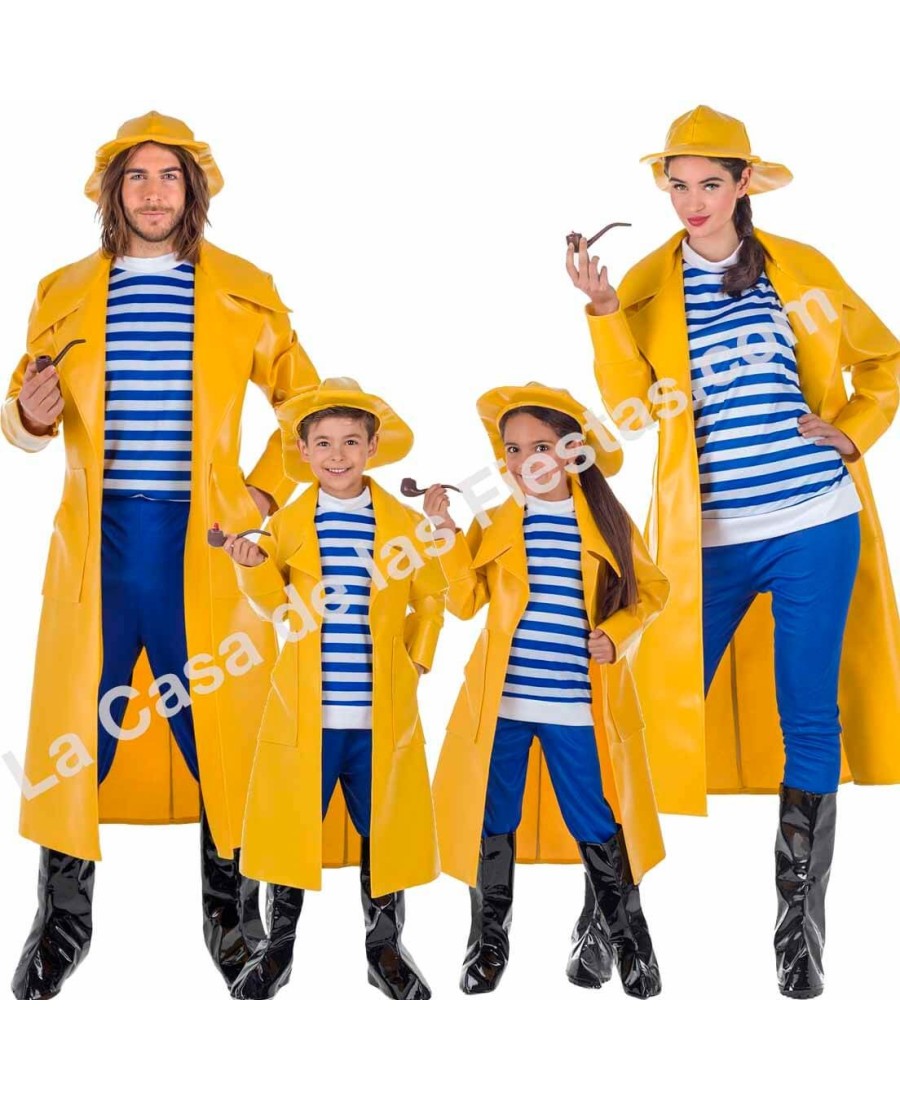 Disfraz de capitán pescador amarillo para adulto
