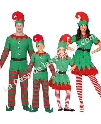 DISFRAZ GRUPO ELFOS NAVIDAD