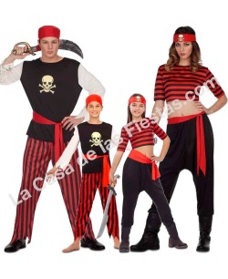 DISFRAZ GRUPO PIRATA RAYAS CALAVERA