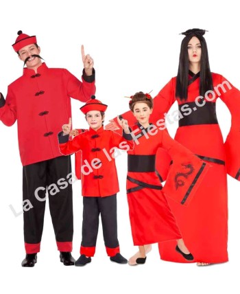 DISFRAZ GRUPO CHINO ROJO DRAGON