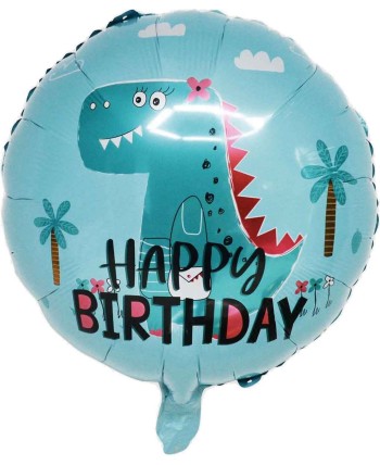 GLOBO DE HELIO HAPPY BIRTHDAY DINO AZUL