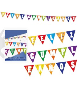BANDERIN FELIZ CUMPLEAÑOS DECORADO