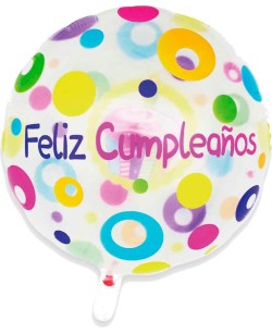 GLOBO DE HELIO CIRCULO CUPCAKE CIRCULOS COLORES