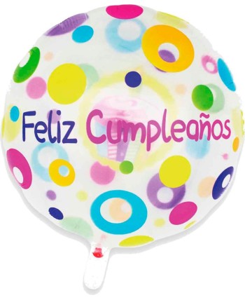 GLOBO DE HELIO CIRCULO CUPCAKE CIRCULOS COLORES