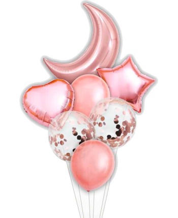 BOUQUET DE GLOBOS LUNA ROSA