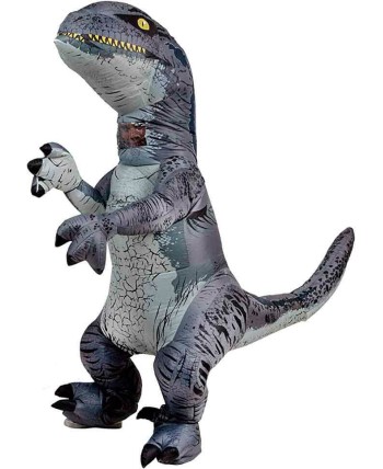 DISFRAZ DE DINOSAURIO HINCHABLE VELOCIRAPTOR ADULTO JURASSIC WORLD