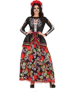 DISFRAZ DE CATRINA FALDA DECORADA PARA MUJER