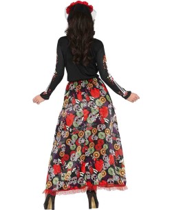 DISFRAZ DE CATRINA FALDA DECORADA PARA MUJER 2