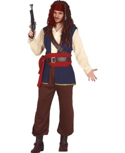 DISFRAZ DE PIRATA JACK CASACA AZUL PARA HOMBRE