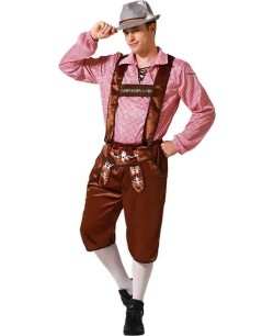 DISFRAZ DE TIROLES MARRON CAMISA VICHY PARA HOMBRE