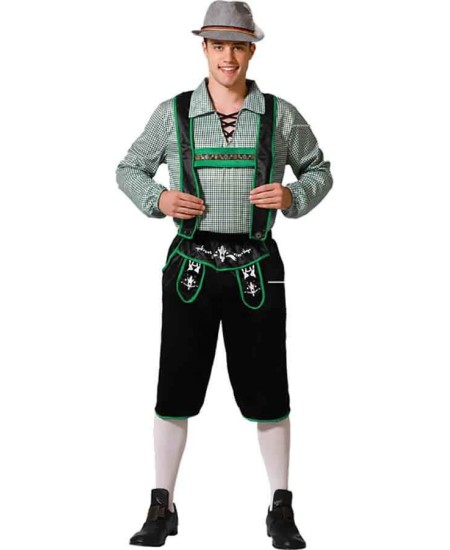 DISFRAZ DE TIROLES NEGRO CAMISA VICHY PARA HOMBRE