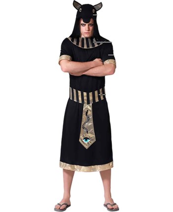 DISFRAZ DE EGIPCIO NEGRO Y DORADO PARA HOMBRE