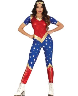 DISFRAZ DE SUPERHEROINA WONDER BUZO