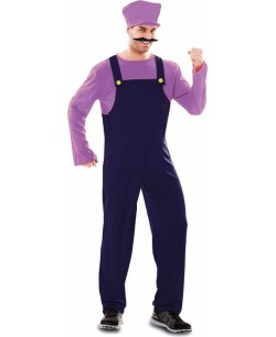 DISFRAZ DE FONTANERO MORADO PARA HOMBRE