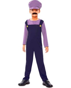 DISFRAZ DE FONTANERO MORADO PARA NIÑO