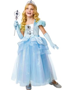 DISFRAZ DE PRINCESA AZUL Y PLATA PARA NIÑA