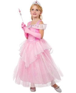 DISFRAZ DE PRINCESA ROSA Y PLATA PARA NIÑA