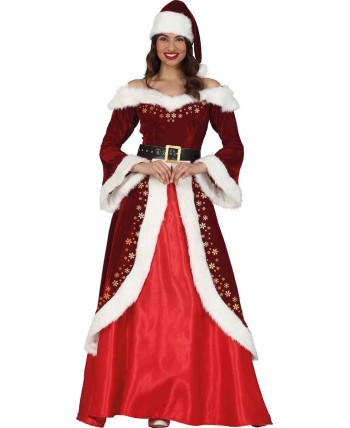 DISFRAZ DE MAMA NOEL VESTIDO DECORADO