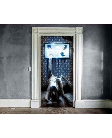 DECORACION PUERTA ZOMBIE SALIENDO DE TELEVISION