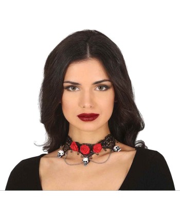 GARGANTILLA CATRINA CALAVERA Y ROSAS